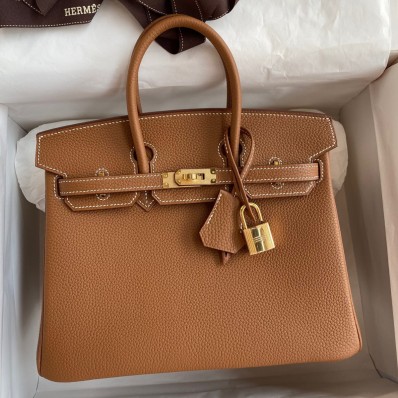 Copy Hermes Birkin 25 Handmade Bag In Brown Clemence Leather JM292it96