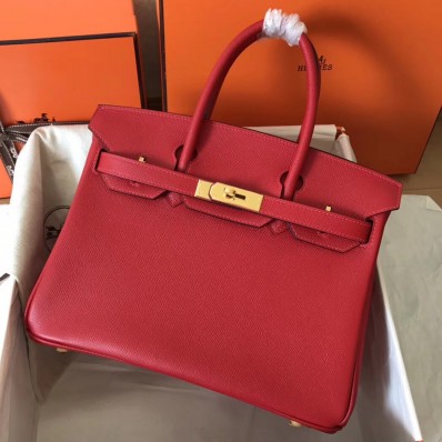 Hermes Birkin 30 Handmade Bag In Red Epsom Leather JM617qx37