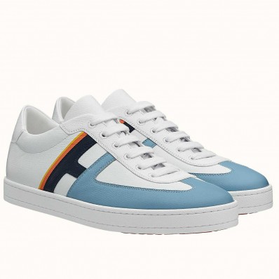 Hermes Boomerang Sneakers In Multicolore Blue Leather JM86Mw52