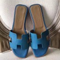 Copy Hermes Oran Sandals In Turquoise Epsom Leather JM10Lo91