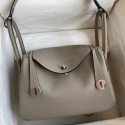 Designer Fake Hermes Lindy 26 Handmade Bag In Gris Asphalt Evercolor Leather JM493UT24