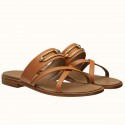Hermes Claire Sandals In Brown Calfskin JM255vU99