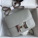 Hermes Constance 18 Handmade Bag In Grey Matte Alligator Leather JM622Pf97