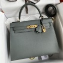 Hermes Kelly Sellier 28 Handmade Bag In Vert Amande Epsom Calfskin JM814Gp37