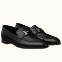 Hermes Men's Paris Loafers In Black Calfskin JM1767Sy67