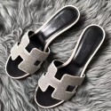 Hermes Oasis Sandals In White Suede with Rhinestone JM1561Wj24