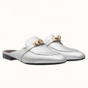 Hermes Oz Mules In Silver Metallic Calfskin JM1666rf73