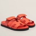Hermes Women's Chypre Sandals In Orange Epsom Calfskin JM1580sf78