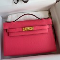 Imitation Hermes Kelly Pochette Handmade Bag In Rose Lipstick Epsom Calfskin JM1467fw56