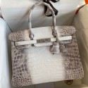 Replica Hermes Birkin 25 Retourne Bag In Himalaya Niloticus Crocodile Skin JM1024eZ32