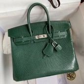 Hermes Birkin 25 Retourne Handmade Bag In Malachite Lizard Leather JM1309Yf74