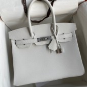 Hermes Birkin 30 Retourne Handmade Bag In White Epsom Calfskin JM298UO29