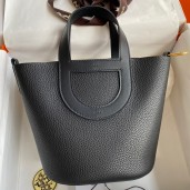Hermes In The Loop 18 Handmade Bag in Black Clemence Leather JM1745vU99