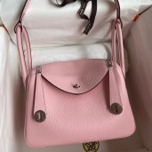 Hermes Lindy 26 Handmade Bag In Rose Sakura Clemence Leather JM1521Jc39
