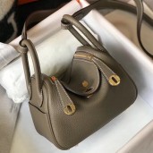 Hermes Lindy Mini Bag In Taupe Clemence Leather GHW JM1464kv47
