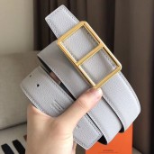 Hermes Officier Belt Buckle & White 38MM Strap JM947Ym74