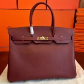 Imitation Hermes Birkin 40 Handmade Bag In Bordeaux Epsom Leather JM1818sd97