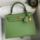 Replica Hermes Kelly Sellier 25 Handmade Bag In Vert Criquet Epsom Calfskin JM1620eZ32