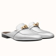 Hermes Oz Mules In Silver Metallic Calfskin JM1666rf73