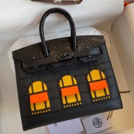 Hermes So Black Midnight Faubourg Birkin 20 Sellier Limited Edition Bag JM1841Ym74