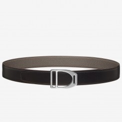 Best Quality Hermes Etrier Buckle Belt & Taupe Clemence 32 MM Strap JM306nV25