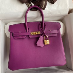 Hermes Birkin 25 Retourne Handmade Bag In Anemone Swift Calfskin JM1954JB13