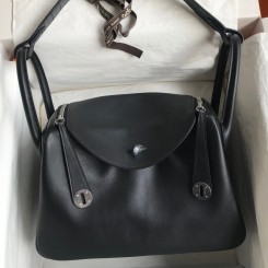 High Quality Hermes Touch Lindy 30 Handmade Bag In Black Swift Calfskin JM1238tU17
