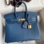 AAAAA Hermes Birkin 25 Retourne Handmade Bag In Deep Blue Swift Calfskin JM1351ea89