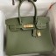 AAAAA Hermes Birkin 30 Retourne Handmade Bag In Green Clemence Leather JM1980ot71