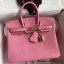 Best 1:1 Hermes Birkin 25 Retourne Handmade Bag In Pink Clemence Leather JM876em76