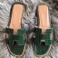 Cheap Hermes Oran Sandals In Green Shiny Niloticus Crocodile JM869Zm92