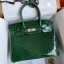 Copy Hermes Birkin 30 Handmade Bag In Malachite Crocodile Niloticus Shiny Skin JM1540lS75