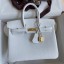 Fake Hermes Birkin 25 Retourne Handmade Bag In White Clemence Leather JM1071UI88