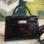 Fake Hermes Kelly Mini II Handmade Bag In Black Alligator Crocodile JM451SY47