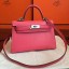 Fake Hermes Kelly Mini II Handmade Bag In Rose Lipstick Chevre Leather JM1703aX74