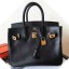 Hermes Birkin 25 Handmade Bag In Black Swift Leather JM631zN56