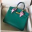 Hermes Birkin 25 Handmade Bag In Malachite Swift Leather JM524nF79