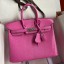 Hermes Birkin 25 Retourne Handmade Bag In Pink Lizard Leather JM1367NR41