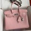 Hermes Birkin 25 Retourne Handmade Bag In Rose Sakura Epsom Calfskin JM1126Wx63