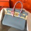 Hermes Birkin 30 Handmade Bag In Blue Lin Clemence Leather JM1499hu72