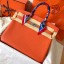 Hermes Birkin 35 Handmade Bag In Orange Clemence Leather JM1085BF80