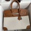 Hermes Birkin 35 Handmade Bag In Toile & Gold Swift Leather JM838uU16