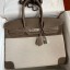 Hermes Birkin 35 Handmade Bag In Toile & Taupe Clemence Leather JM1494lu18