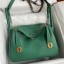 Hermes Lindy 30 Handmade Bag In Malachite Clemence Leather JM249Xw85