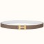 Hermes Mini Constance 24mm Reversible Belt Taupe/White JM624aC46
