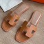 Hermes Oran Slide Sandals In Gold Epsom Calfskin JM713Yf74