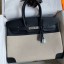 High Quality Replica Hermes Birkin 35 Handmade Bag In Toile & Black Swift Leather JM1269Mj59