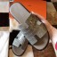 High Quality Replica Hermes Izmir Sandals In Grey Shiny Niloticus Crocodile JM673Mj59