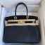 Imitation Hermes Touch Birkin 30 Bag In Black Shiny Niloticus Crocodile Skin JM1568Nj42