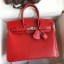 Knockoff Hermes Birkin 25 Retourne Handmade Bag In Red Lizard Leather JM123aP53